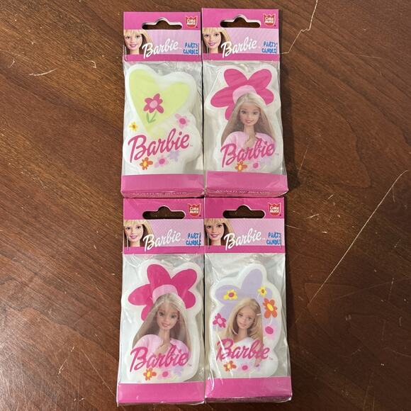 Vintage 1999 Cake Mate Mattel Barbie Birthday Party Cake Candles Flower NOS NEW - Picture 1 of 6